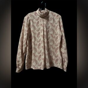 Pendleton Vintage Country Sophisticates Cream and Pink Paisley Women's Top